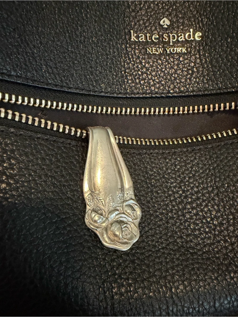 American Beauty Rose Silverware Purse Clip Keychain